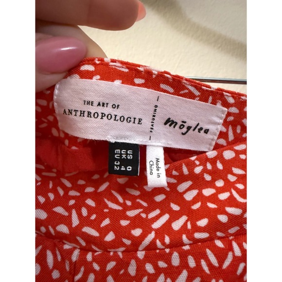 Anthropologie Moglea Dappled A-Line Red & White Micro Dot Maxi Skirt Women's - 0 - Picture 6 of 12